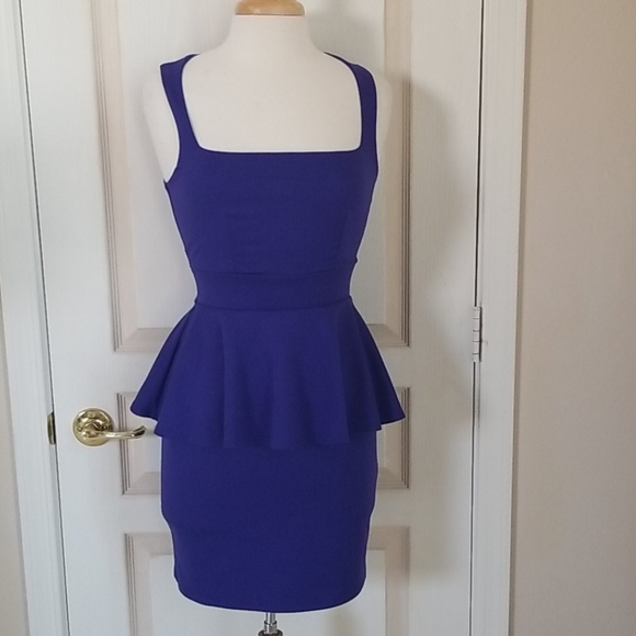 Royal Purple Peplum Dress nwot